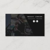 Moderne Personal Trainer Bodybuilder Foto QR-code Visitekaartje (Voorkant)