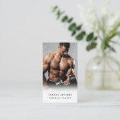 Moderne Personal Trainer Fitness Atleet Foto Visitekaartje (Staand voorkant)