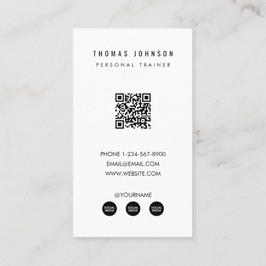 Moderne Personal Trainer Fitness Atleet Foto Visitekaartje (Achterkant)