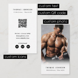 Moderne Personal Trainer Fitness Atleet Foto Visitekaartje