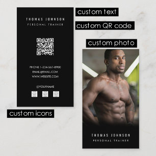 Moderne Personal Trainer Fitness Atleet Foto Visitekaartje