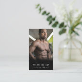 Moderne Personal Trainer Fitness Atleet Foto Visitekaartje (Staand voorkant)