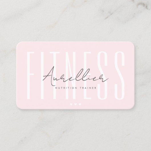Moderne Personal Trainer Fitness Diëtist Roze Visitekaartje (Voorkant)