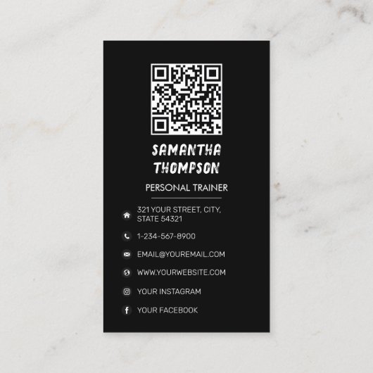 Moderne Personal Trainer Fitness foto noodlijdend Visitekaartje (Achterkant)
