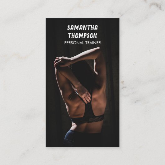 Moderne Personal Trainer Fitness foto noodlijdend Visitekaartje (Voorkant)