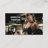 Moderne Personal Trainer Fitness foto noodlijdend Visitekaartje (Voorkant)
