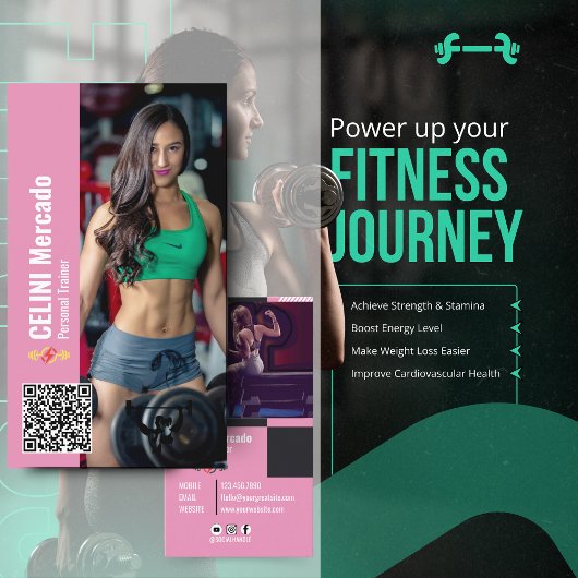 Moderne Personal Trainer Fitness met Fotobedrijf Visitekaartje