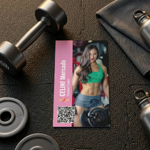 Moderne Personal Trainer Fitness met Fotobusiness Visitekaartje