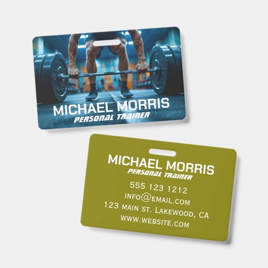 Moderne Personal Trainer Gym Coach Badge (Voor- en achterkant)