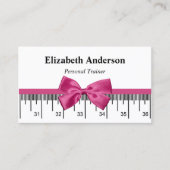 Moderne Personal Trainer met Girly Pink Ribbon Visitekaartje (Voorkant)