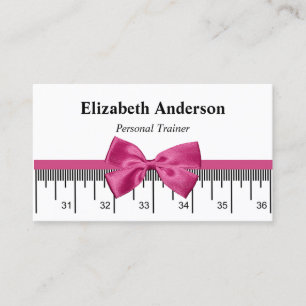 Moderne Personal Trainer met Girly Pink Ribbon Visitekaartje