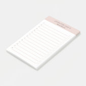Moderne personaliseerbare beige-roze wit post-it® notes (Schuin)