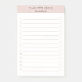 Moderne personaliseerbare beige-roze wit post-it® notes (Voorkant)