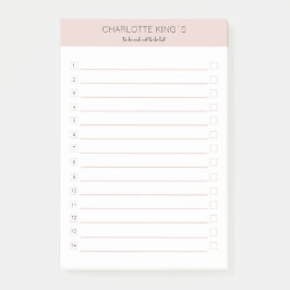 Moderne personaliseerbare beige-roze wit post-it® notes