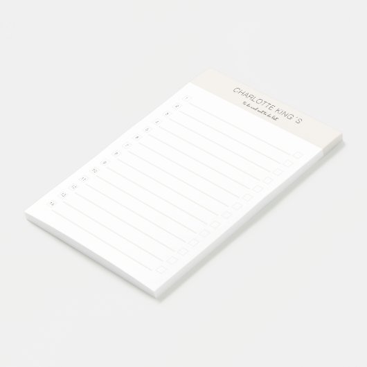 Moderne personaliseerbare Beige Wit Post-it Notiti Post-it® Notes (Schuin)