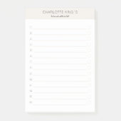Moderne personaliseerbare Beige Wit Post-it Notiti Post-it® Notes (Voorkant)