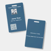 Moderne personeelsfoto ID-badge met QR-code Badge (Voor- en achterkant)
