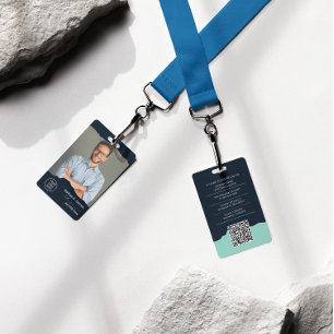 Moderne personeelsfoto ID bedrijfsbeveiliging QR Badge