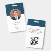 Moderne personeelsfoto professionele identiteit badge (Voor- en achterkant)