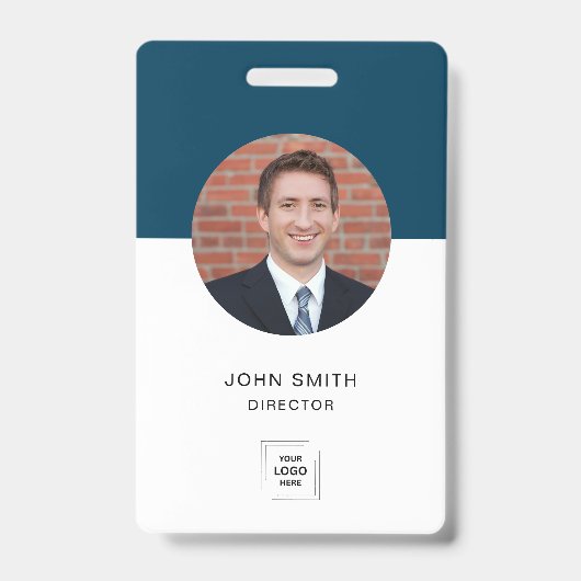 Moderne personeelsfoto professionele identiteit badge (Voorzijde)