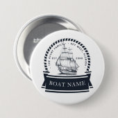 Moderne, persoonlijk geschakelde nautical boat ronde button 7,6 cm (Voorkant /achterkant)
