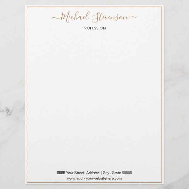 Moderne persoonlijke adresnaam Info Letterhead Briefhoofd (Voorkant)