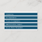 Moderne persoonlijke assistent-foto Blauw Stripe Visitekaartje (Achterkant)