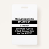 Moderne persoonlijke assistent-ID-Kaart arts Badge (Achterkant)