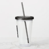 Moderne persoonlijke badmonogram en naam acryl drinkbeker (Links)