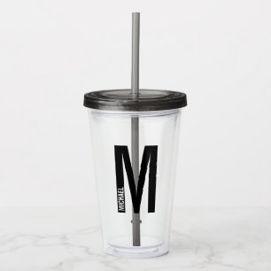 Moderne persoonlijke badmonogram en naam acryl drinkbeker