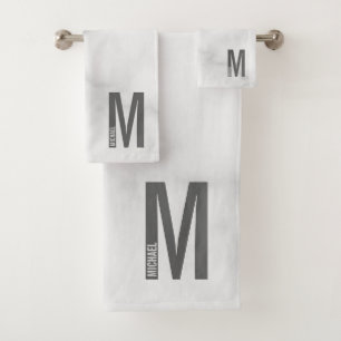 Moderne persoonlijke badmonogram en naam bad handdoek