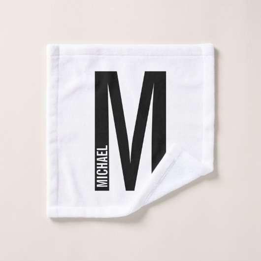 Moderne persoonlijke badmonogram en naam bad handdoek (Wasdoekje)
