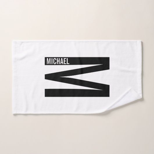 Moderne persoonlijke badmonogram en naam bad handdoek (Handdoek)