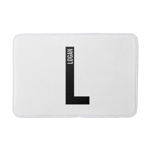 Moderne persoonlijke badmonogram en naam badmat (Voorkant)