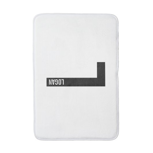 Moderne persoonlijke badmonogram en naam badmat (Voorkant Verticaal)