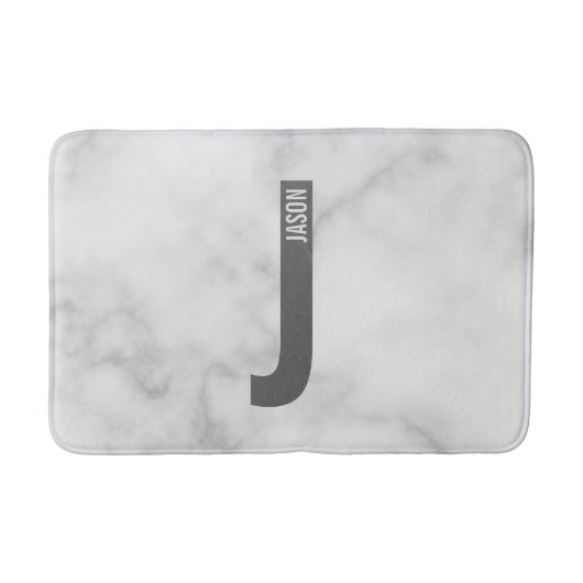 Moderne persoonlijke badmonogram en naam badmat (Voorkant)