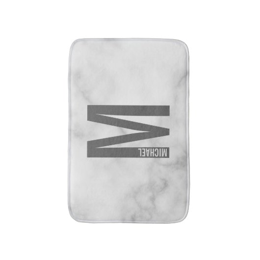 Moderne persoonlijke badmonogram en naam badmat (Voorkant Verticaal)