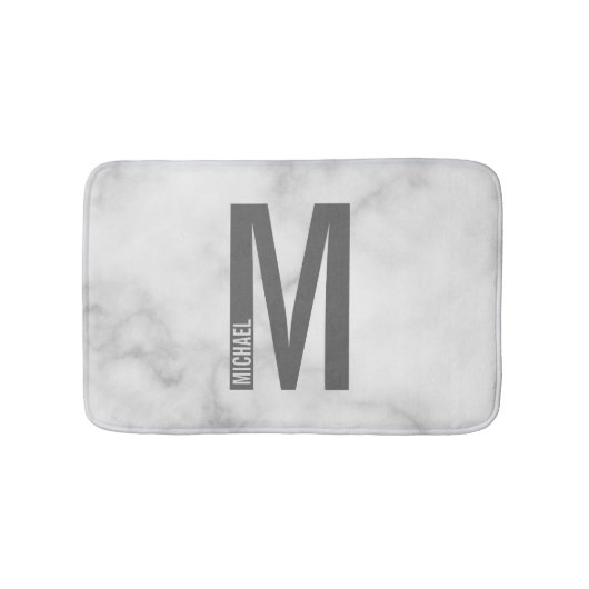 Moderne persoonlijke badmonogram en naam badmat (Voorkant)