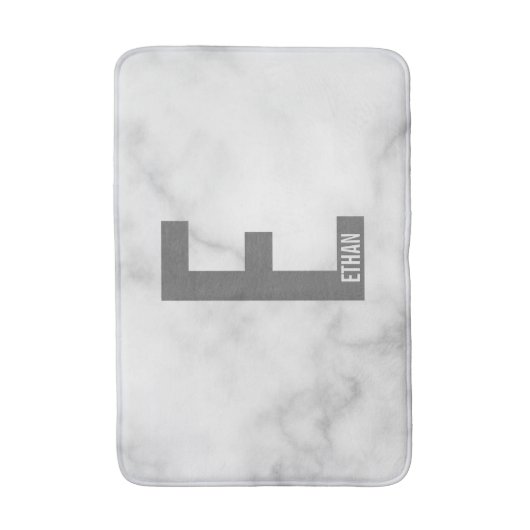 Moderne persoonlijke badmonogram en naam badmat (Voorkant Verticaal)