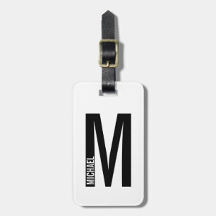 Moderne persoonlijke badmonogram en naam bagagelabel