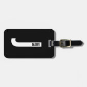 Moderne persoonlijke badmonogram en naam bagagelabel (Voorkant horizontaal)