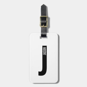 Moderne persoonlijke badmonogram en naam bagagelabel