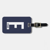 Moderne persoonlijke badmonogram en naam bagagelabel (Voorkant horizontaal)