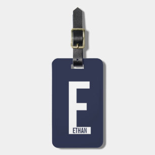 Moderne persoonlijke badmonogram en naam bagagelabel