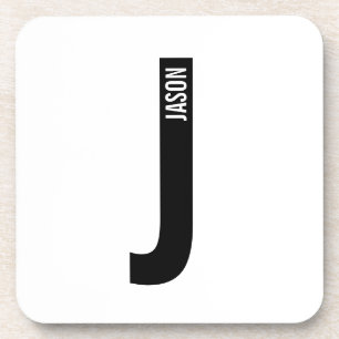 Moderne persoonlijke badmonogram en naam bier onderzetter