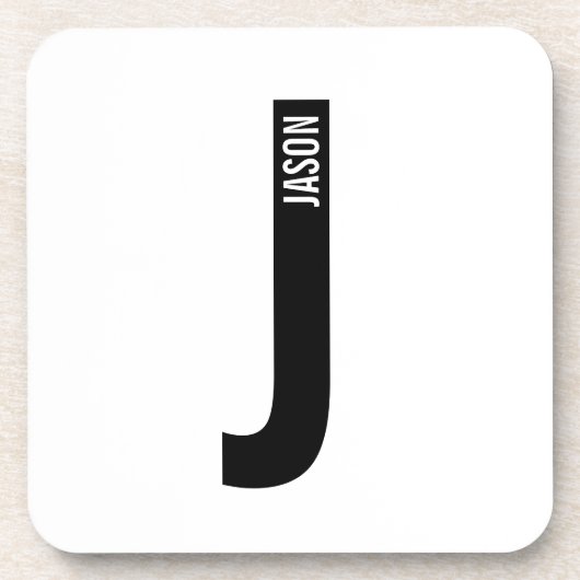 Moderne persoonlijke badmonogram en naam bier onderzetter (Voorkant)