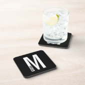 Moderne persoonlijke badmonogram en naam bier onderzetter (Rechterzijde)