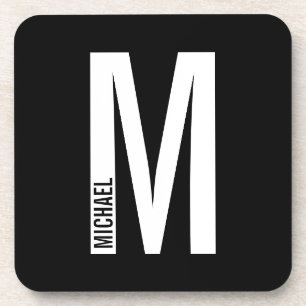 Moderne persoonlijke badmonogram en naam bier onderzetter