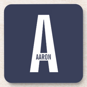 Moderne persoonlijke badmonogram en naam bier onderzetter