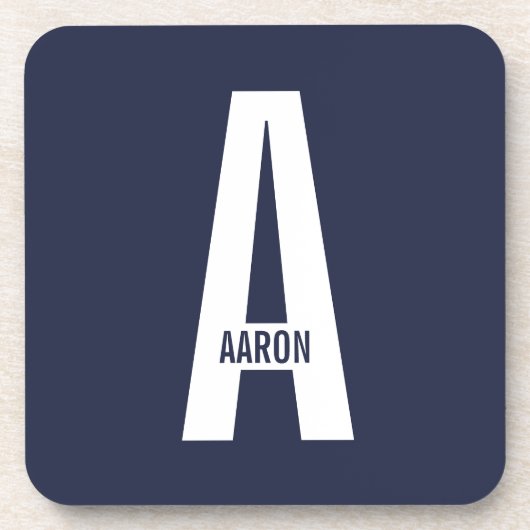 Moderne persoonlijke badmonogram en naam bier onderzetter (Voorkant)